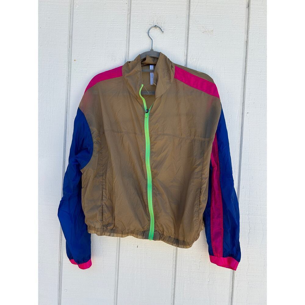 Fabletics Windbreaker, Full Zip,‎ Color Blocking, Folds Ultra Small, Size L